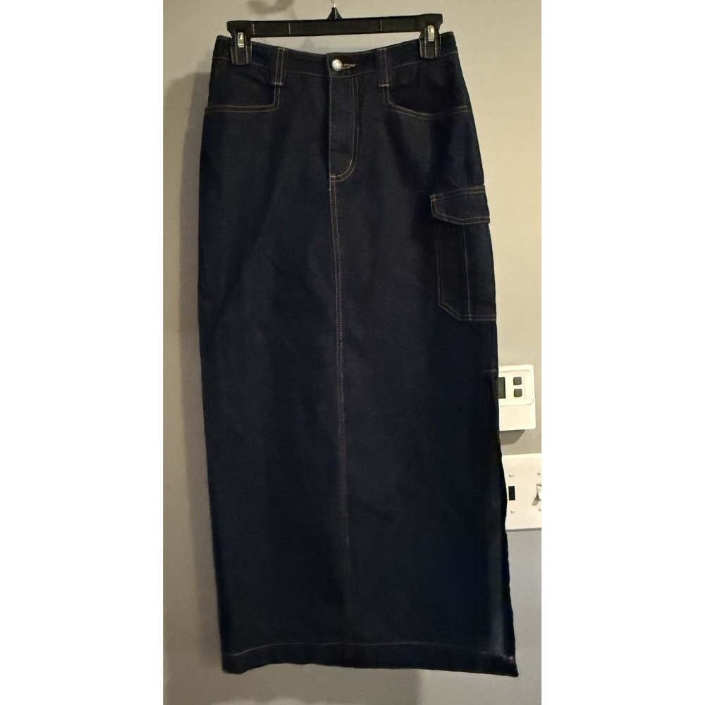 Urban Vibe Y2K Denim Skirt Midi Vintage‎ USA Made Women's Size 7
